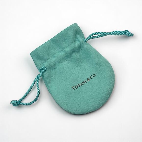 Tiffany & Co. Blue Leather Empty Ring Box Gift Suede Drawstring Bag - Picture 4 of 10